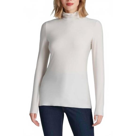 NEW COMMANDO women's butter long sleeve turtleneck top in porcelain - Picture 1 of 2